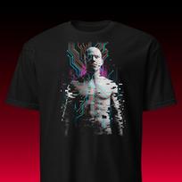 Cyberpunk Glitch Tee, Sci-Fi Techwear Aesthetic, Premium Cotton, Unisex Gift for Him, Gamer Shirt, AI Art, Coding, Trendy Streetwear 3XL
