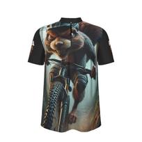 Pikto voverės MTB marškinėliai: Dviračių marškinėliai su pusiniu užtrauktuku, Dark Forest Gear XL black