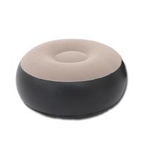 Inflatable Velvet Outdoor Sofa Footrest Stool - Foldable, Thickened, Round Design for Relaxation