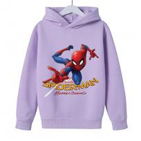 Marvel Žmogus-voras Klasikinis Džemperis Vaikams - Laisvalaikio Superherojų Džemperis Berniukams ir Mergaitėms, Puikiai Tinka Pavasariui ir Rudeniui 140 cm šviesiai violetinė spalva