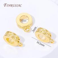 2/4/8Pcs 18K Gold Plated Bail Beads,Bail Charm Holder,Spacer With Loop,DIY Bracelet Necklace Accessories,Jewelry Making Supplies 2 pieces
