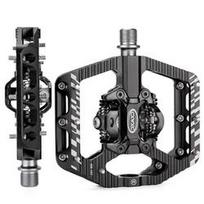 MTB Mountain Bicycle Flat Pedal Universal Bike Dual-Purpose Self-Locking Lock Pedal SPD System Accessories Pedal juoda