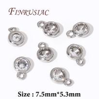 18K Gold Plated Small Pendant For Necklaces,Brass with Rhinestone Charms For Jewelry Making Findings,DIY Bracelets Accessories 5 pieces
