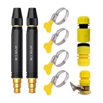High Pressure Direct Spray Water Gun Set for Garden Use Plastic Nozzle Hose Connector Clamp Kit Compatible with Standard Hoses One Size juoda