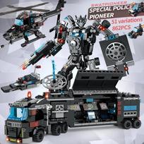 6 in 1 Super Hero Mecha Building Blocks Transforming Robot Car Building Blocks Set Boy Toys Children Birthday Gift