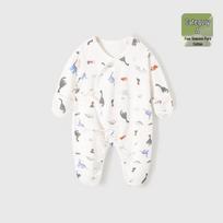 Four Seasons Baby Bodysuit with Mittens & Footies, Pure Cotton Anti-Scratch Jumpsuit Size 52 (Height 46-52 cm, Weight 2-3.5 kg)