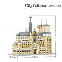 Miestas Pasaulyje Žinomas Architektūrinis Kelnės Katedra Mikro Plytos Statybiniai Blokeliai Gatvės Vaizdas Notre Dame de Paris Statybiniai Žaislai