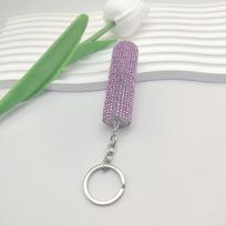 Portable 5ml Perfume Sub Bottle Keychain Rhinestone Decoration Spray Press Refillable Keyring for Gift Bag