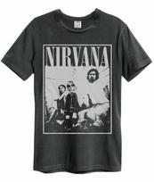 Amplified Nirvana Group Shot Mens Charcoal T Shirt Nirvana Amplified T Shirt Tee XXXXL