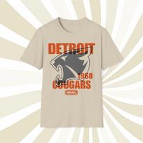 Men's and Women's T-shirts Detroit Cougars 1968 NASL Vintage Offset Printed Soccer T-Shirt XS