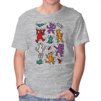 Unisex Crew Neck T-Shirt Haring Future Graphic Short Sleeve Casual Tee XXXL