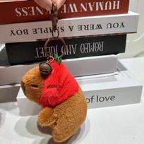 Delightful Plush Capybara Keychain Soft Toy In Strawberry And Turtle Variants Plush Capybara Strawberry