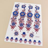 Custom Eco-Friendly Washable Maroon Brown Henna Temporary Tattoo Stickers Sexy Lace Pattern Mandala Flower Design for Face Body