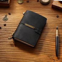 Workbook NotePad Pocketbook Tickler Jotter Hardcover Folder Leather Journal Genuine Leather Cover Business Notebook for Travel