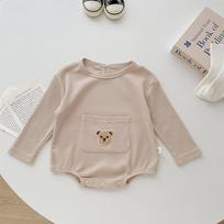 Unisex Long Sleeve Baby Onesie - Newborn Spring/Autumn Triangle Romper 90cm chaki