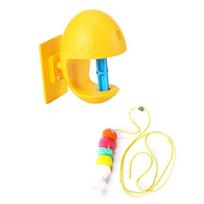 Motion Activated Flexible String Cats Teaser Toy with Extending Rope for Pet Kittens Mental Stimulating Fun Engagement geltona