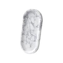 Marmurinis papuošalų laikiklis, vitrina, stalviršio laikymo organizatorius, skirtas komodai, naktinei spintelutei ar vonios kambariui 25x12cm balta