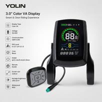Naujas Yolin YL-80C-C Elektrinio dviračio ekranas Va Spalvotas ekranas 3,0 colio 36V 48V UART protokolas Priedai Ebike valdiklis juoda