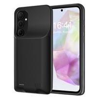10000mAh galios bankas Samsung Galaxy A35 5G, išorinis baterijos dėklas, TPU telefono dėklas