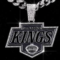 Hot-Selling Fashion Pendant Necklace Los Angeles Kings Hockey Team Zircon Crystal Bamboo Chain Party