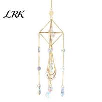 Garden Wind Chimes Faux Crystal Suncatcher for Window, Natural Stone Rainbow Maker with Prism Indoor Pendant Outdoor, Home, Garden, Car Rearview 55cm B