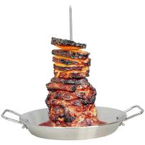 Vertical Cooking Stand Gyros BBQ Grilling Accessory With 3 Removable Spikes Kabobs Metal Chicken Portable For  Kebabs
