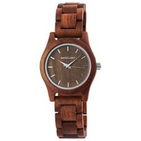 Montre - EXCELLANC - EX0451 - Boîtier bois de noyer - Cadran marron 37 mm - Bracelet maillons bois 18 mm ruda