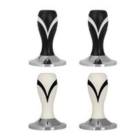 Coffee Tamper Coffee Distribution Tool Baristas Tool Coffee Powder Distributor Flat Base Handle Tamper for Bar Camping Picnic White-1