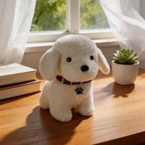 Cute Fluffy Hair White Poodle Plushie Doll Soft Stuffed Animal Puppy Plush Toy Baby Appease Sleep Pillow for Girl Gifts Decor 20CM balta