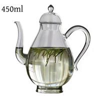 JUSTINLAU 450/650ML Imitation Song-style Teapot Brewing Puer Green Tea Kettle High-borosilicate Glass Water Jug Home Teaware