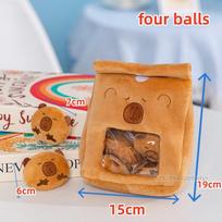 Creative Capybara in Snack Bag Four Balls Plush Toys Animals Cute  Funny Two-in-one  Baby Dolls Kawaii Home Decor Birthday Gifts about 19cm