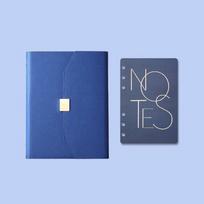 Journal Agenda Planner A5 A6 Binder Notebook Paper Cover Organizer Taking Notes DIY Binder Notebook Minimalism PU Leather (navy blue,A6-135x187mm-) tamsiai mėlyna spalva