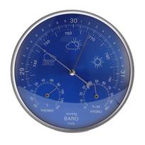 Thermometer Barometer Hygrometer Easy To Read Wall Hanging Thermometer Barometer Hygrometer Aluminum Alloy for Indoor Outdoor mėlyna