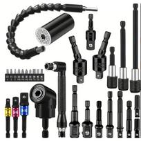 2026+ 31PCS Flexible Drill Bit Extension Set Rotatable Socket Adapter Hex Shank 105° Right Angle Drill Screwdriver China Mainland