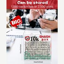 TK Budget Planner: 10k Acrylic Transparent Cash Savings Box
