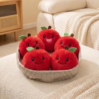 Red Apple Candy, Purple Grape, and Kiwi Plush Toy Cushion - Girls' Gift Fruit 10cm (Tray 30cm) 0.35KG