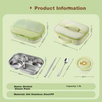 SUPOR Student Lunch Box Children's Bento Box 316L Stainless Steel Lunch Container for Office Workers with 5 Compartments And Soup Bowl, Large Capacity