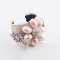 Kaimei 2022 New Fashion Personality Diamond-encrusted Large Pearl Nracelets pink Flower Palace Baroque Bracelet Bangles Women