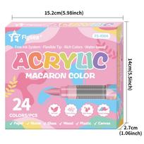 24/36 Colors Acrylic Paint Markers, Soft Tip Markers, Perfect for Paper, Wood, Rock, Glass, and More, Includes Macaron
