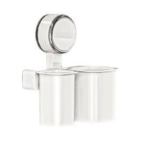 Compact Wall Mount Toothbrush Holder Functional Suction Cup Toothbrush Holder For Bathroom And Bedroom Wall Mounting Small 2 cubes balta