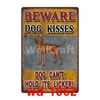 WellCraft  Beware Shiba Inu Samoyed Husky Vizsla Dog Metal Sign Wall Plate Pub Vintage Painting Personality Decor DW 20x30cm（7.8x11.8inch）