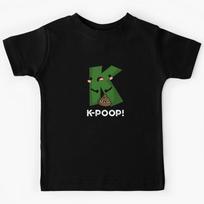 K-poop Funny K-pop Poo Puns (Dark BG) Kids T-Shirt 130