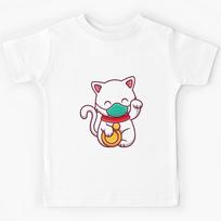 Ailurophiles Lucky cat maneki neko Cat Lover Ailurophile : Japanese Cat Kids T-Shirt 110