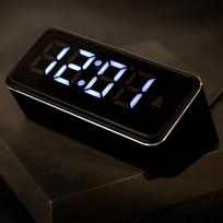 Simple Portable Electronic Mirror Alarm Clock LED Digital Clock Power Storage juoda