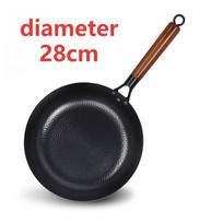 28 cm Buitinė rankų darbo ketaus keptuvė Nelipni keptuvė kepsnys pagalbinė maisto keptuvė Dujinė viryklė indukcinė viryklė Universali 28cm juoda