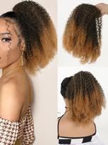 Sintetinis perukas 12 colių trumpas surišimo uodega Afro Puff Kinky garbanotas surišamas surišti į uodegą užsegimas plaukų priauginimui Natūralus plaukų papuošalas ponio uodega moterims 12inch