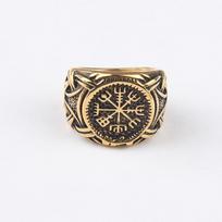 Viking Rings Norse Compass Ring Stainless Steel Accessory Guardian Protection Amulet 7 auksas