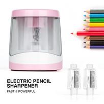 Elektrinis pieštukų drožtuvas vaikams Elektrinis pieštukų drožtuvas Automatinis belaidis drožtuvas rožinė