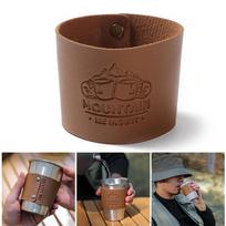 PU Leather Leather Cup Holder Non-slip Portable Water Cup Cover Thickened Heat Insulation Vintage Accessories for Outdoor Travel CHINA