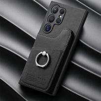 RFID-blocking Magnetic Phone Case for Samsung S25 Ultra S24 S22 Plus S23 FE A16 A26 A36 A56 A55 5G Wallet with Card Holder Cover Galaxy A24 gray